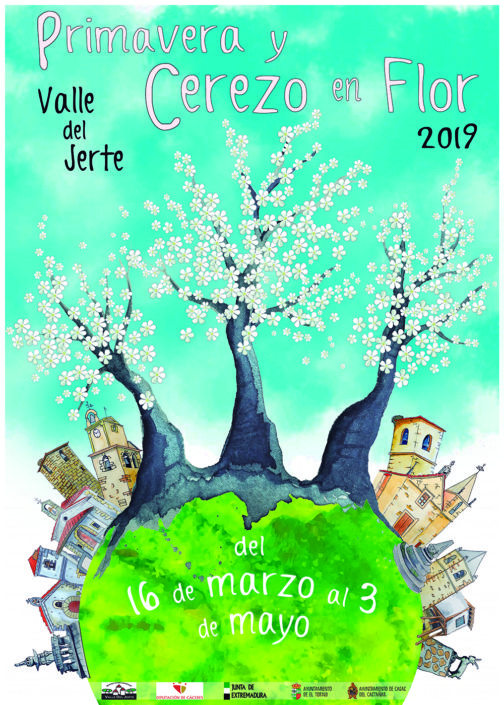 cartel primavera y cerezo en flor 2019 valle del jerte